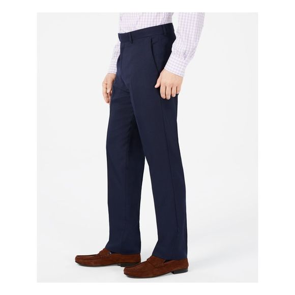 VINCE CAMUTO Mens Navy Stretch, Patterned Slim Fit Stretch Pants 32W X 32L - Picture 3 of 3